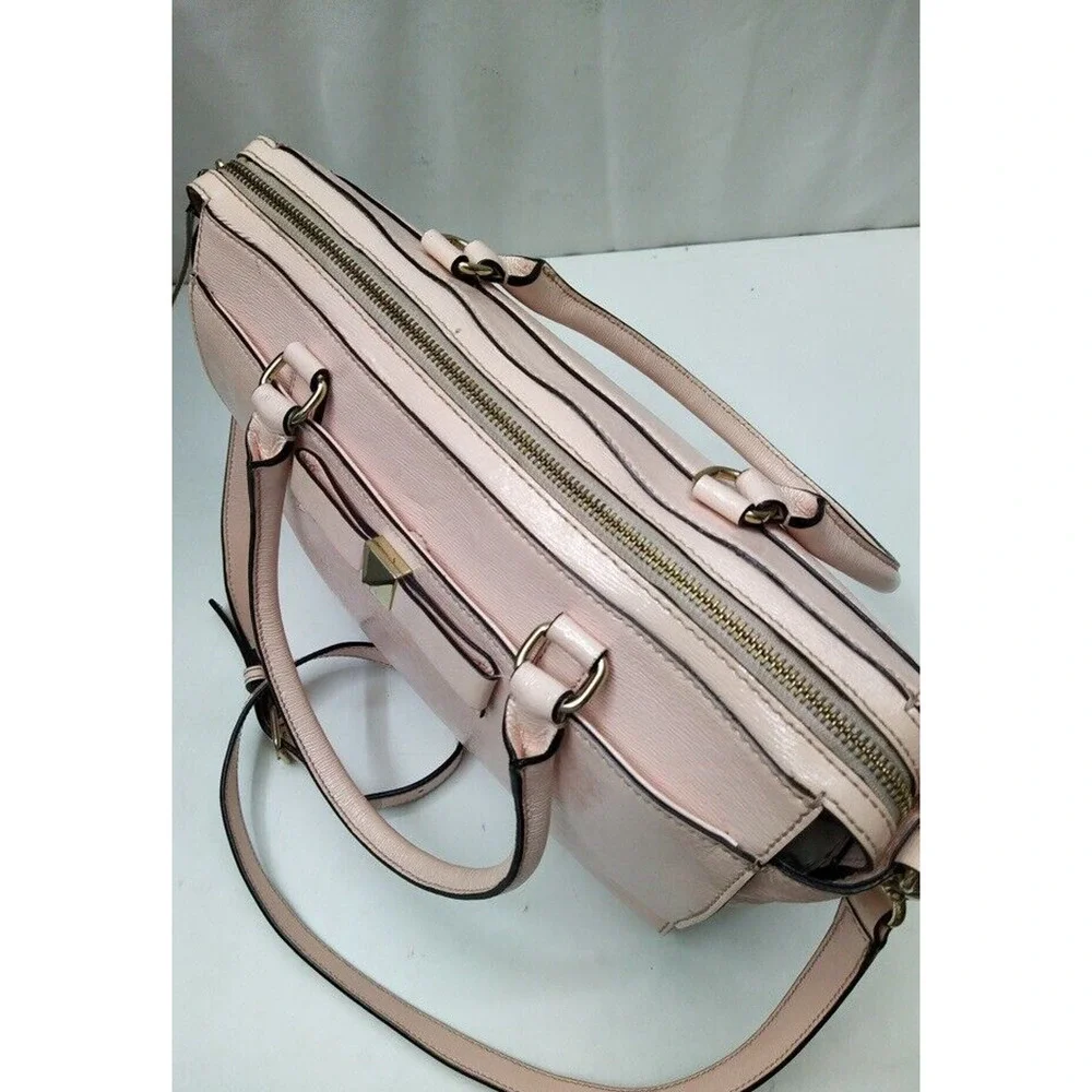 Kate Spade Court Jeanne Beacon Pink Leather Double Handles Satchel Bag